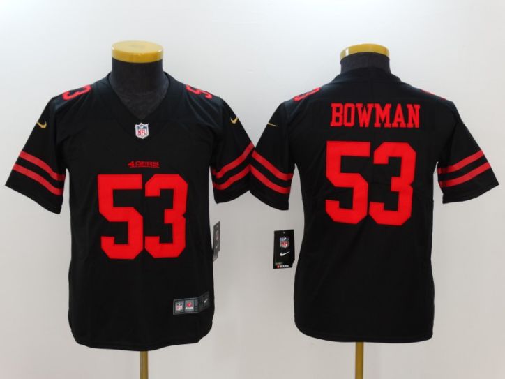 Youth San Francisco 49ers 53 Bowman Black Nike Vapor Untouchable Limited NFL Jersey